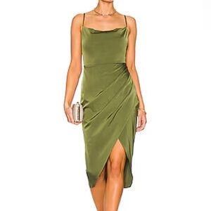 More To Come Adonia Wrap Dress Olive - M